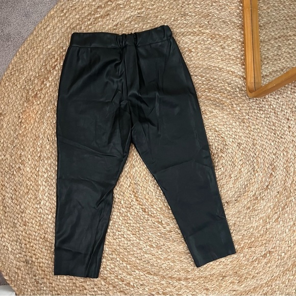 Zara Cropped Faux Leather Drawstring Pants - Picture 6 of 8